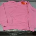 Womens' Fleece Crewneck Loose fit Soft Oversized Pullover Sweatshirt (Medium, Pink)