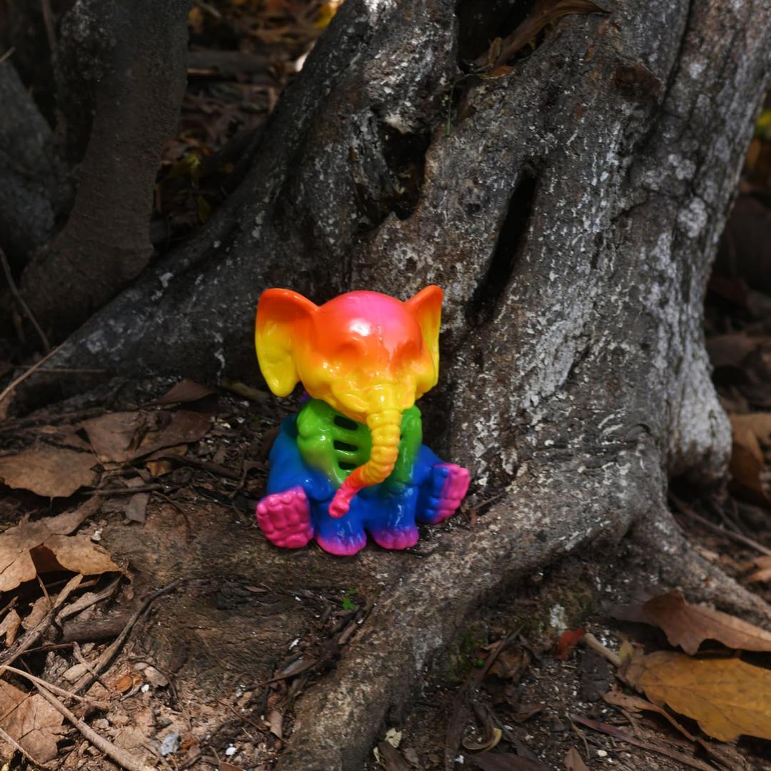 2 x Seasons 5.25" Rainbow Elephant Skeleton Halloween Decoration for Crazy Bonez Animal Skeleton Line