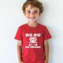 Habudda Car Shirts 2T 3T 4T Toddler Boy Clothes Truck Graphic Tees Little Kids Summer Short Sleeve Cotton Tops 2-8T (Red)