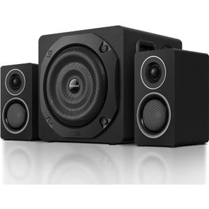 Computer Speakers with Subwoofer, 2.1 Gaming Speaker System for Desktop PC, 6.5" Deep Bass, Bluetooth 5.3, AUX/RCA/Optical/Coaxial, Surround Sound for PC/Monitor/TV - Black