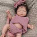 OtardDolls Silicone Baby Doll 10 Inch Full Body Girl with Hair Soft Silicone Reborn Handmade Realistic Newborn Dolls for Kids