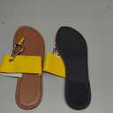 Verdusa Women's Summer Colorblock Thong Sandals Open Toe Slip on Slippers (40, Brown)