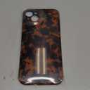 NITITOP Compatible for iPhone 14 Plus / 15 Plus Case Cute Stylish Leopard Print Brown Amber Aesthetic Design for Women Girls Men Soft TPU Shockproof Protective Cover - Black