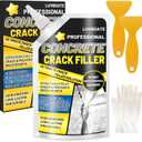 Concrete Crack Filler, 1.5LB High Elasticity Self Leveling Cement Crack Filler, Slab Concrete Waterproof Repair Sealant for Driveway, Walkway, Patio, Joint, Indoor and Outdoor - Grey (24.7oz)