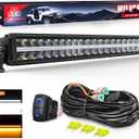 Nilight LED Light Bar with Amber DRL 30 Inch 240W Offroad Light Anti-Glare Flood Spot Combo LED Driving Light IP68 w/ 12AWG DT Connector Wiring Harness for Pickup Truck SUV ATV UTV Boat 4x4