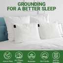 Grounding Pillowcase Queen Size for Better Sleep Includes 15ft Cord Earth Connect Grounded Bedding Pad Grounding Pillowcases Therapy(White, 20x30in)