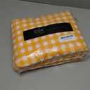 Yellow Gingham Sheets - 1 Flat & 1 Fitted Sheet & 2 Pillowcases w/ Deep Pockets - Grid, Plaid, Checkered Pattern Bed Set - Comfy, Wrinkle & Fade Free - Ultra-Soft, Breathable and Cooling - Queen Size (36 - Orange Gingham)