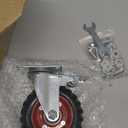 5 Inch Caster Wheels Heavy Duty with Dual-Lock Safety Brake and Rubber Tire Wheels, Heavy Duty - 400 Lbs Per Caster for Workbench, Trolley, Cabinet, Swivel Rubber Wheel 4-Packs with mounting Hardware