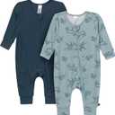 Modern Moments by Gerber Unisex Baby Viscose 2-pack Footless Coveralls 6-9M