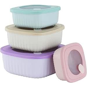 FAB4HOME Set of 6 Food Storage Containers with Lid, Plastic Storage Containers Set, Airtight Plastic Bowl with Lid, BPA-Free, Tupperware Set for Freezer, Microwave, Dishwasher Safe