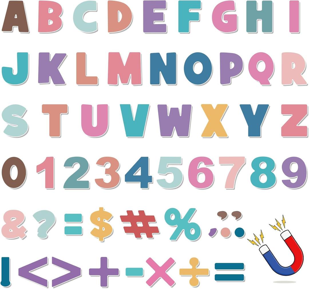rookeac 166 Pcs Magnetic Letters Numbers, 2" Fridge Magnetic Alphabet Letters for Classroom Whiteboard Refrigerator Magnets Educational Tools for Learning Spelling School Reward Prize Birthday Gift