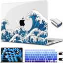 CISSOOK Case for MacBook Air 15 inch Case 2023 2024 2025 Release A2941 A3114 A3241 Model, Ocean Hard Shell with Keyboard Cover for MacBook Air 15.3'' M2 M3 M4 with Touch IDGreat Wave