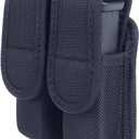 Molded Double Mag Pouch Tactical Universal Magazine Holder Fits Pistol Mag Single or Double Stack IWB or OWB Mag Pouch Law Enforcement Duty Mag Holder With Removable Top Cover and Hidden Snap