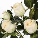 DILATATA Artificial Rose Silk Flowers 21" Long Fake Rose Flower Bushes for Wedding Decor Home Decoration Faux Roses Decor- Fake Cream Rose with Stem -3pcs Cream Flower