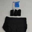 wirarpa Women's Cotton Underwear High Waisted Ladies Panties Full Coverage Briefs Black 4 Pack L