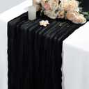 Table Runner Cheesecloth Mothers Day 10FT Boho Rustic Farmhouse Gauze for Spring Decor Cheese Cloth for Wedding Baby Shower Bridal Birthday Party Home Decorations (Black, 5 Pack)