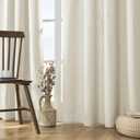 Joydeco Linen Curtains 96 inch Length 2 Panel Set,Light Filtering Curtain for Living Room Bedroom Curtains 52 inch Wide Drapes with Rod Pocket Back Tab Farmhouse Curtain (96" Lx52 W, Ivory on Linen) (52"W x 96"L (Pack of 2))