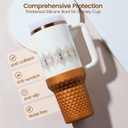 2 x Silicone Metallic Glitter Boot for Stanley 40oz Quencher H2.0 FlowState Tumbler & Adventure Tumbler (Bronze)