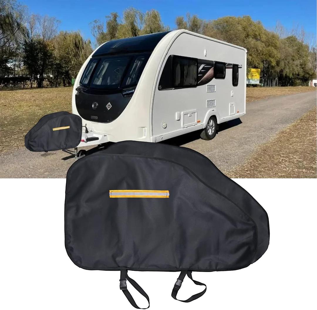 Caravan Hitch Cover - Waterproof Trailer Jack Cover Universal Trailer Hitch Covers Rain Snow Dust-Proof Hitch Ball Cover - 36" L24" W6" H, Black