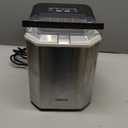 Ice Maker Countertop, Stainless Steel Portable Ice Machine with Carry Handle, Self-Cleaning Ice Makers with Basket and Scoop, 9 Cubes in 6 Mins, 26 lbs per Day, Stainless Steel