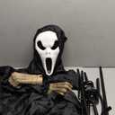 LarpGears Halloween Scarecrow Ghost Outdoor Decorations, 7.5Ft Halloween Rotatable Ghost of Death Flying Ghost Home Decoration for Outdoor Garden, Porch, Yard