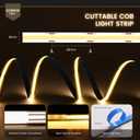 3 x KSIBNW LED Strip Lights Warm White 3000K,5M 12V COB Led Strip Lights 16.4ft LED Tape Light 8mm Width Flexible CRI90+ Uniform Dotless for Bedroom Cabinet Kitchen(Power Supply Not Included)
