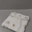 Mr. Pen- Christmas Tree Skirt 24 Inches, White Faux Fur Christmas Tree Skirts with Gold Snowflakes, White Tree Skirt