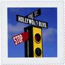 3dRose California, Los Angeles, Stoplight - Us05 Bba0063 - Bill Bachmann - Quilt Square, 12 by 12-Inch (qs_88139_4)
