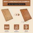 Bamboo Cutting Board, Large Kitchen Chopping Board with Deep Juice Groove & Built-in Handle, Reversible Wooden Charcuterie Board and Serving Tray for Meat, Bread, Fruit, Daily Use, 16110.6''
