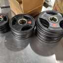 Fitvids Olympic Cast Iron 2-Inch Weight Plates for Strength Training & Weightlifting Home Gym, 255 Pounds Set, Multiple Packages