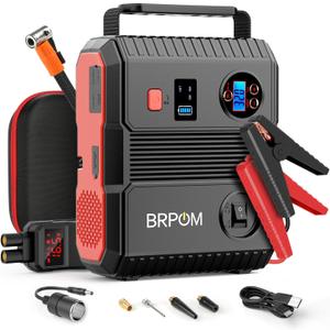 Car Jump Starter with Air Compressor, 150PSI 8000A Peak 24000mah (Up to All Gas or 8.0L Diesel Engine, 50 Times) Portable Jump Starter 12V Auto Battery Jump Pack QC 3.0 with 160W DC Out