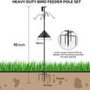 Bird Feeders Pole, House Pole 92 Inch, Adjustable Heavy Duty Feeder Stand Feeding Station with Sturdy Anchor Squirrel Proof Baffle for Watching (Bird Not Included)