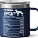 German Shepherd Mug  14oz Stainless Steel Tumbler Cup, Funny and Unique Gift for German Shepherd Dog Lovers and Owners, Perfect for Christmas, Xmas, and Birthday Celebrations