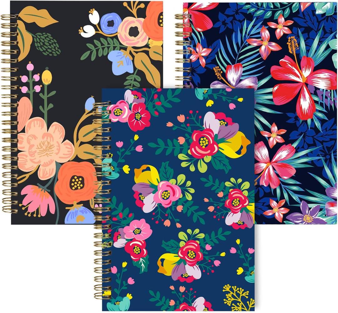 Dot Grid Notebook Spiral, Flower A5 Dotted Bullet Grid Journals Bulk, 100GSM Thick Paper Travel Journal Set, Hard Cover, Wirebound Diary Planner, 75 Sheets per Book, 5.7x8.3 inch, 3 Pack Dot Grid Notebook Spiral, Flower A5 Dotted Bullet Grid Journals Bulk, 100GSM Thick Paper Travel Journal Set, Hard Cover, Wirebound Diary Planner, 75 Sheets per Book, 5.7x8.3 inch, 3 Pack