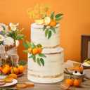 Soulchen 15 Pcs Little Cutie Is on the Way Cake Topper Set Glitter Orange Cake Topper and Simulation Citrus Decorations for Citrus Birthday Party Gender Reveal Fruit Party Supplies
