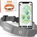 GPS Wireless Dog Fence with Free App, Electric Fence System with Training Collar, Portable Fence for Outdoor Use, Rechargeable Waterproof Flexiable Collar, Adjustable for Large Medium Dogs (Grey)