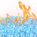 LePe Crushed Fire Glass,Broken GlassDecorative for Resin Art, Fire Pits, Potted Plants, Garden and Indoor Use, 3-6mm Fire Pit Glass, 1 Pound in Jar(Jade Blue)