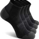 CS CELERSPORT 2 Pairs Ankle Compression Socks for Men and Women Running Athletic Socks (Black, XXL)