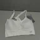 New Balance Women's Seamless Core Cami Sports Bra, Medium Impact, Women's Activewear Gym Bras, Removable Pads, White, M