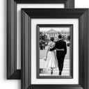 Yaetm 11x14 Black Picture Frame with Decorative Inner Frame & Tempered Glass, Display 8x10 Photos with Mat on Wall - Portrait or Landscape - Ideal for Office & Home Décor (Black, 2 Pack)