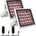 2 Pack IR Illuminators 30 LEDs 850nm Long Range Illuminator Up to 330ft/100m 90 Degree Wide Angle Infrared Flood Light IP67 Waterproof for Security Camera IR Light Indoor&Outdoor