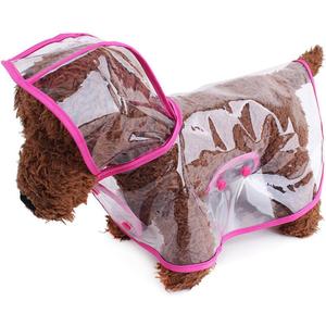 Pet Raincoat,Small Dog Waterproof Puppy Raincoat Coat Transparent Pet Dog Rainwear Clothes for Small Dogs Cats (M, Pink) (M-Back 10.2'' For <5lb dogs)