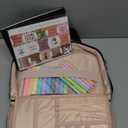 PUGPIU Bible Cover Case for Women, Large Quilted Bible Bag with Shoulder Strap and Handle, Bible Study Supplies Journaling Kit with Highlighters Pens No Bleed Tabs Notebook Cross Clips (Black)