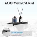 8 inch Matte Black Shower System with Tub Spout, Shower Faucet Set with Rain Shower Head and Handheld 3-Setting, Waterfall Bathtub Spout Rainfall Shower Combo Set for Bathroom Wall Mounted