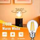 G45 LED Edison Filament Bulb 4W (40 Watt Equivalent), 2700K Warm White, E26 Base Clear Glass Small Globe Light Bulbs for Pendant Lights & Chandeliers, Non-Dimmable, 2 Pack