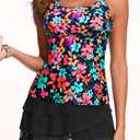 Yonique Two Piece Tankini Swimsuits for Women with Shorts Tummy Control Bathing Suits Athletic Swimwear