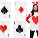 4 Sets Halloween Poker Vests Playing Card Costume Set with Hook and Loop for Trick or Treat Casino Party (Large)
