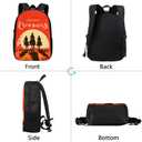 Cowboy Backpack Wild West Cool Cowboys Ride Horses School Backpack for Men Women Teens Kids, Westen Vintage Red Black Shoulders Backpack Outdoor Casual Travel Daypacks, 17 Inches