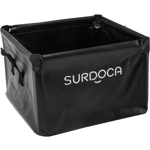 SURDOCA Fully Waterproof Car Trunk Organizer, Foldable Truck Organizer, Multifunctional Collapsible Car Storage Bag, Anti-Mud Trunk Storage Organizer 18 Liters (Black 1pc)