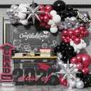 2026 Graduation Party Decorations, 138Pcs Burgundy White Silver Black Congrat Grad Balloons Arch Garland Kit, Class of 2026 Graduation Birthday So Proud Of You Decorations